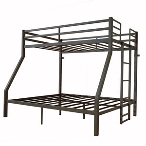 English Elm Twin Over Full Steel Bunk Bed Heavy Duty Frame with Floor Ladder and Under Bed Storage W5635P525748