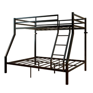 English Elm Twin Over Full Bunk Bed Powder Coated Metal Frame with Guardrails and Underbed Storage W5635P525926