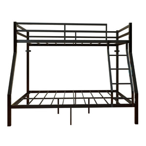 English Elm Twin Over Full Bunk Bed Powder Coated Metal Frame with Guardrails and Underbed Storage W5635P525926