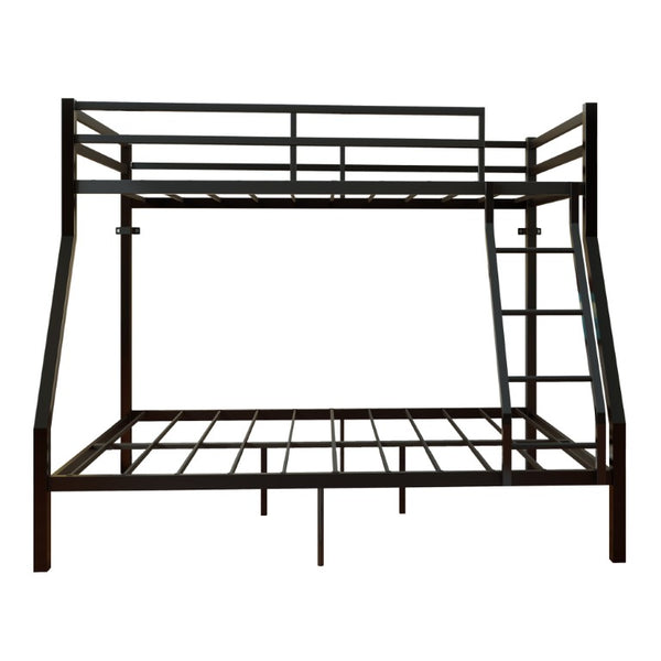 English Elm Twin Over Full Bunk Bed Powder Coated Metal Frame with Guardrails and Underbed Storage W5635P525926