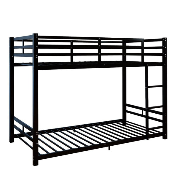 English Elm Twin Over Bunk Bed Heavy Duty Iron Frame with Guardrail Ladder and 19 Support Slats W5635P527068