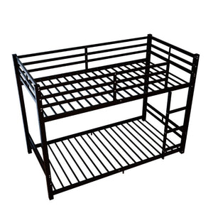 English Elm Twin Over Bunk Bed Heavy Duty Iron Frame with Guardrail Ladder and 19 Support Slats W5635P527068