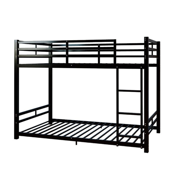 English Elm Twin Over Bunk Bed Heavy Duty Iron Frame with Guardrail Ladder and 19 Support Slats W5635P527068