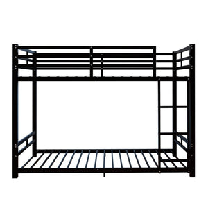 English Elm Twin Over Bunk Bed Heavy Duty Iron Frame with Guardrail Ladder and 19 Support Slats W5635P527068