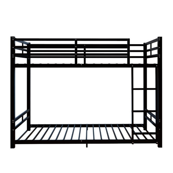 English Elm Twin Over Bunk Bed Heavy Duty Iron Frame with Guardrail Ladder and 19 Support Slats W5635P527068