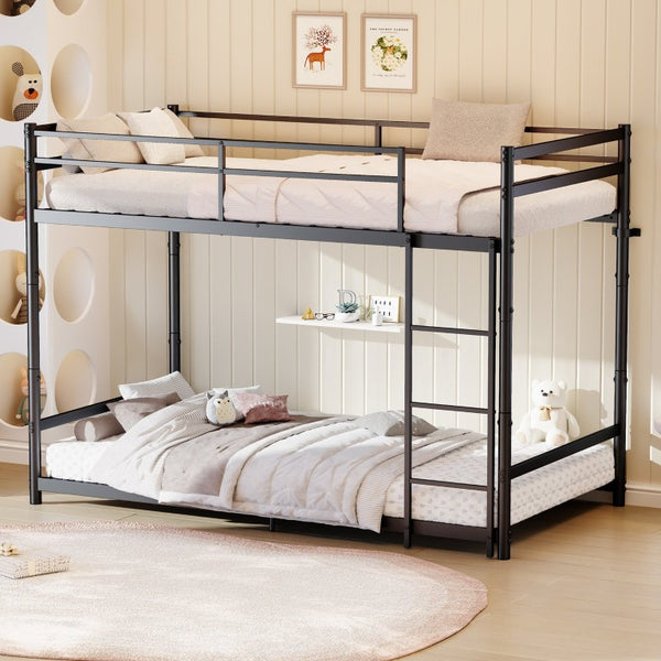 English Elm Heavy Duty Steel Bunk Bed Convertible Twin Frame with Full Guardrails for Kids Rooms Twin Over Twin W5635P538616