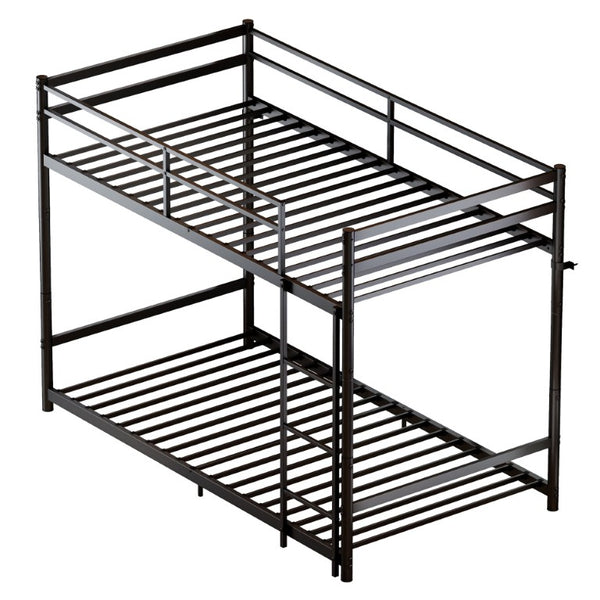 English Elm Heavy Duty Steel Bunk Bed Convertible Twin Frame with Full Guardrails for Kids Rooms Twin Over Twin W5635P538616