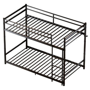 English Elm Heavy Duty Steel Bunk Bed Convertible Twin Frame with Full Guardrails for Kids Rooms Twin Over Twin W5635P538616