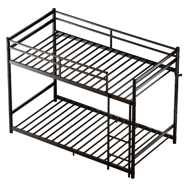 English Elm Heavy Duty Steel Bunk Bed Convertible Twin Frame with Full Guardrails for Kids Rooms Twin Over Twin W5635P538616