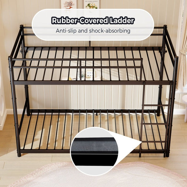 English Elm Heavy Duty Steel Bunk Bed Convertible Twin Frame with Full Guardrails for Kids Rooms Twin Over Twin W5635P538616