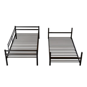 English Elm Heavy Duty Steel Bunk Bed Convertible Twin Frame with Full Guardrails for Kids Rooms Twin Over Twin W5635P538616