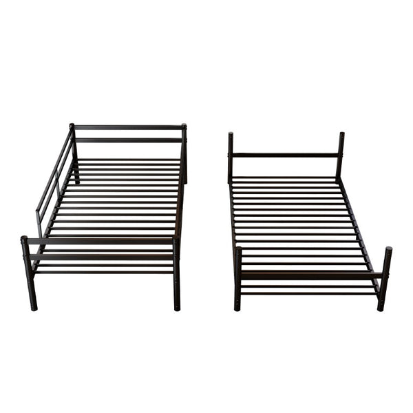 English Elm Heavy Duty Steel Bunk Bed Convertible Twin Frame with Full Guardrails for Kids Rooms Twin Over Twin W5635P538616