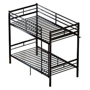 English Elm Metal Bunk Bed Steel Frame with Safety Guardrails and Under Bed Storage for All Ages W5635P539763