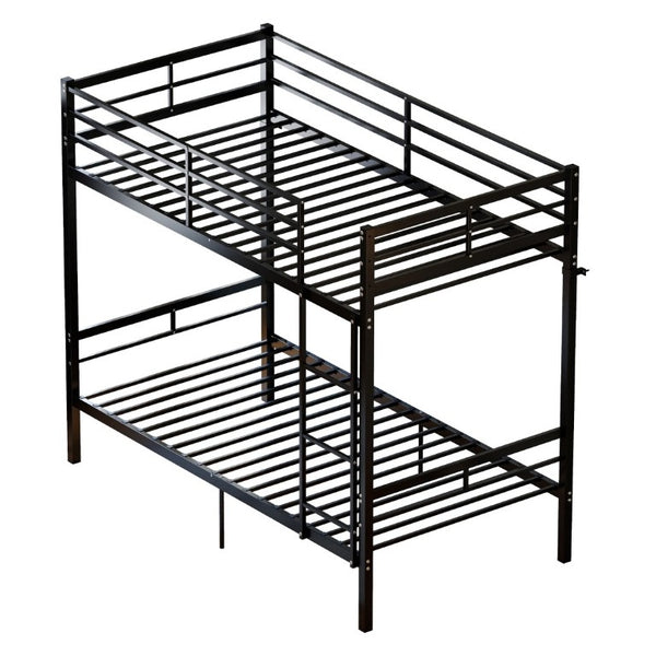 English Elm Metal Bunk Bed Steel Frame with Safety Guardrails and Under Bed Storage for All Ages W5635P539763