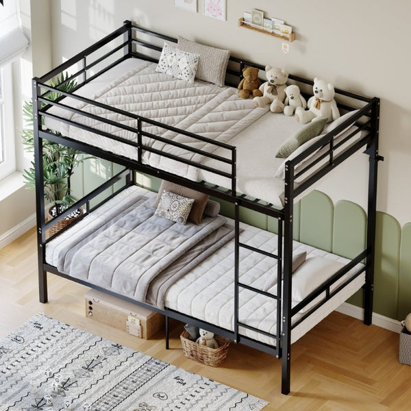 English Elm Metal Bunk Bed Steel Frame with Safety Guardrails and Under Bed Storage for All Ages W5635P539763
