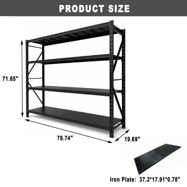 English Elm 4-Tier Industrial Steel Garage Shelving Unit 4000 Lb Heavy Duty Adjustable Storage W5635P554718