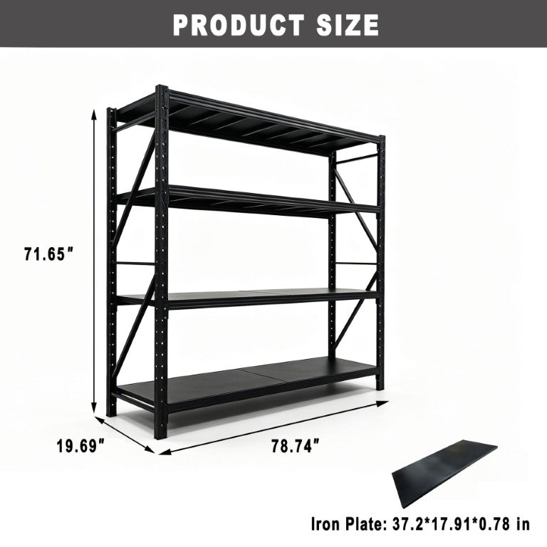 English Elm 4-Tier Heavy Duty Steel Garage Shelving Unit with Adjustable Powder Coated Shelves W5635P563384