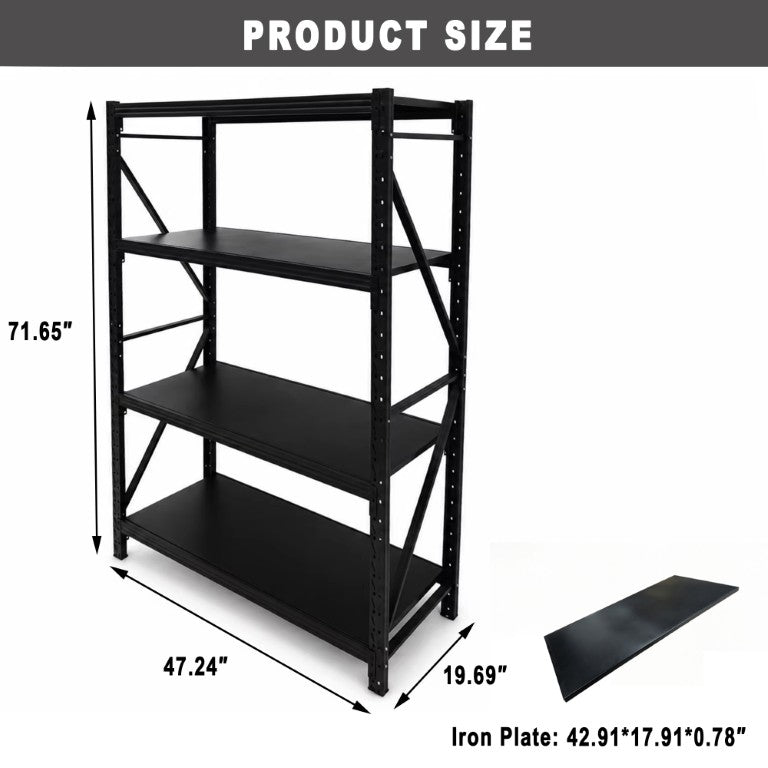 English Elm Metal Four Tier Adjustable Steel Shelving Rack for Garage Workshop Basement Storage 6000 LBS W5635P563386
