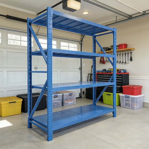 English Elm 5000 Lbs Industrial Steel Garage Shelving Unit 4 Tier Adjustable Heavy Duty Rack W5635S00013