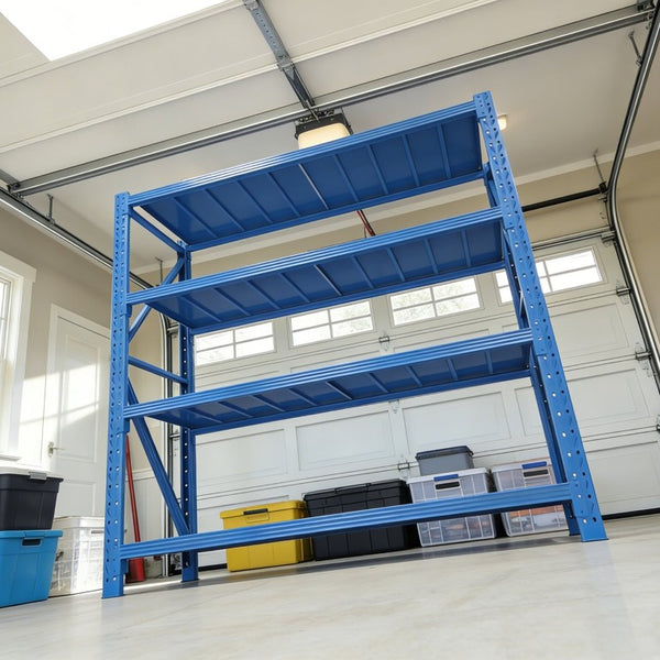 English Elm 5000 Lbs Industrial Steel Garage Shelving Unit 4 Tier Adjustable Heavy Duty Rack W5635S00013