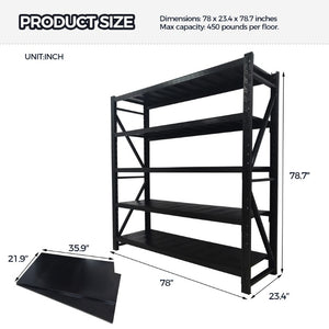 English Elm 8000Lbs Steel Garage Shelving Unit Five Tier Adjustable Heavy Duty Industrial Rack W5635S00014