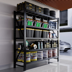 English Elm 8000Lbs Steel Garage Shelving Unit Five Tier Adjustable Heavy Duty Industrial Rack W5635S00014