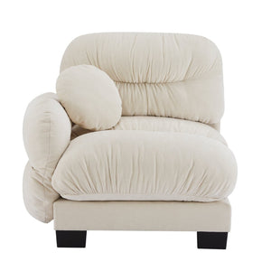 English Elm Flora Chenille Sectional Sofa with Pleated Back Plush Cushions for Modern Living Rooms Beige LSF W5656P454442