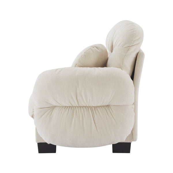 English Elm Flora Chenille Sectional Sofa with Pleated Back Plush Cushions for Modern Living Rooms Beige RSF W5656P454464