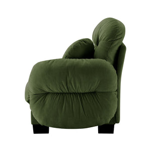 English Elm Flora Chenille Sectional Sofa with Pleated Back Plush Cushions for Modern Living Rooms Green RSF W5656P454492