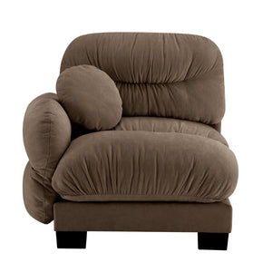English Elm Flora Chenille Sectional Sofa with Pleated Back Plush Cushions for Modern Living Rooms Brown LSF W5656P454498
