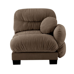 English Elm Flora Chenille Sectional Sofa with Pleated Back Plush Cushions for Modern Living Rooms Brown RSF W5656P454500