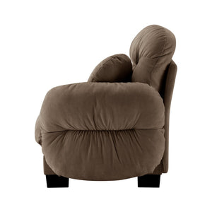 English Elm Flora Chenille Sectional Sofa with Pleated Back Plush Cushions for Modern Living Rooms Brown RSF W5656P454500