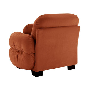 English Elm Flora Chenille Sectional Sofa with Pleated Back Plush Cushions for Modern Living Rooms Orange RSF W5656P454509