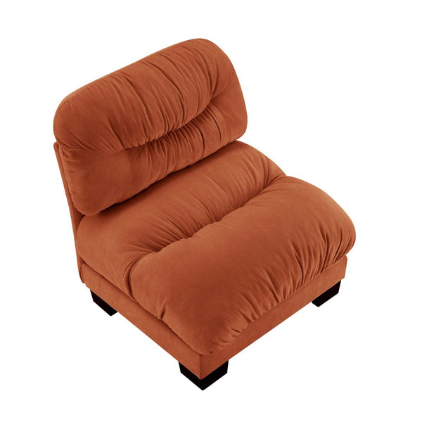 English Elm Flora Modular Armless Chenille Sofa Pleated Back Cloud Cushioning Eclectic Living Room W5656P454513
