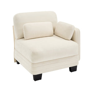 English Elm Rsf Modular Chenille Sectional Sofa with Adjustable Backrest for Open Living Rooms Beige W5656P535095