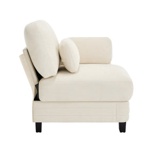 English Elm Rsf Modular Chenille Sectional Sofa with Adjustable Backrest for Open Living Rooms Beige W5656P535095