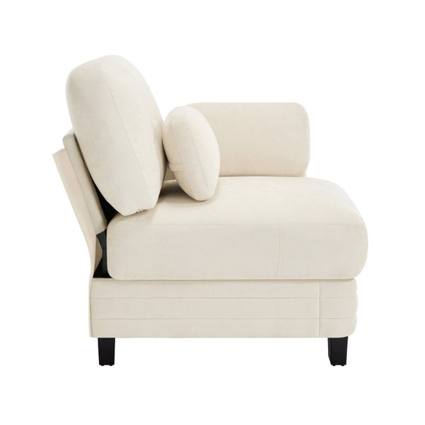 English Elm Rsf Modular Chenille Sectional Sofa with Adjustable Backrest for Open Living Rooms Beige W5656P535095