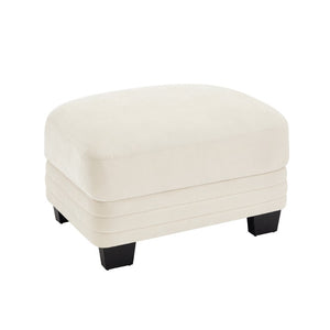 English Elm Ottoman Chenille Modular Sectional Cloud Cushion Curved Backrest Contemporary Lounge Beige W5656P535102