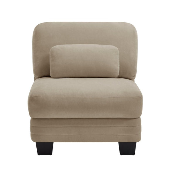 English Elm Armless Chenille Modular Sofa with Quilted Cushions for Contemporary Living Rooms Camel W5656P535106