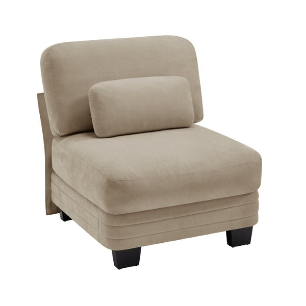 English Elm Armless Chenille Modular Sofa with Quilted Cushions for Contemporary Living Rooms Camel W5656P535106