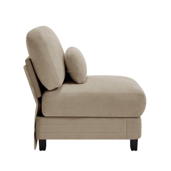 English Elm Armless Chenille Modular Sofa with Quilted Cushions for Contemporary Living Rooms Camel W5656P535106