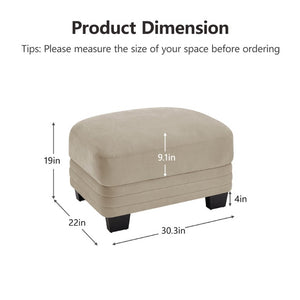 English Elm Ottoman Chenille Modular Sectional Cloud Cushion Curved Backrest Contemporary Lounge Camel W5656P535108