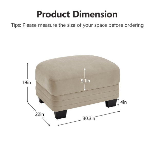 English Elm Ottoman Chenille Modular Sectional Cloud Cushion Curved Backrest Contemporary Lounge Camel W5656P535108