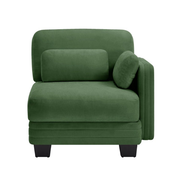 English Elm Rsf Modular Chenille Sectional Sofa with Adjustable Backrest for Open Living Rooms Green W5656P535115