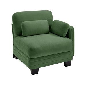 English Elm Rsf Modular Chenille Sectional Sofa with Adjustable Backrest for Open Living Rooms Green W5656P535115