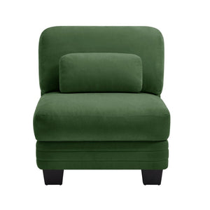 English Elm Armless Chenille Modular Sofa with Quilted Cushions for Contemporary Living Rooms Green W5656P535121
