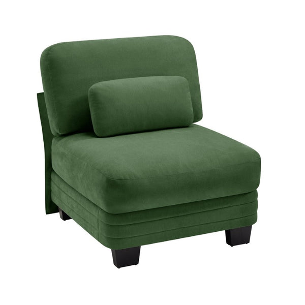 English Elm Armless Chenille Modular Sofa with Quilted Cushions for Contemporary Living Rooms Green W5656P535121