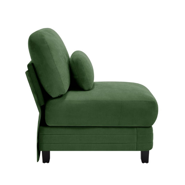 English Elm Armless Chenille Modular Sofa with Quilted Cushions for Contemporary Living Rooms Green W5656P535121