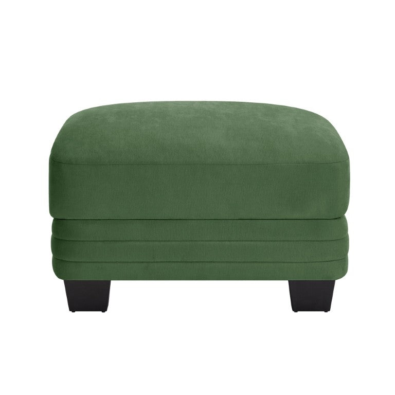 English Elm Ottoman Chenille Modular Sectional Cloud Cushion Curved Backrest Contemporary Lounge Green W5656P535123