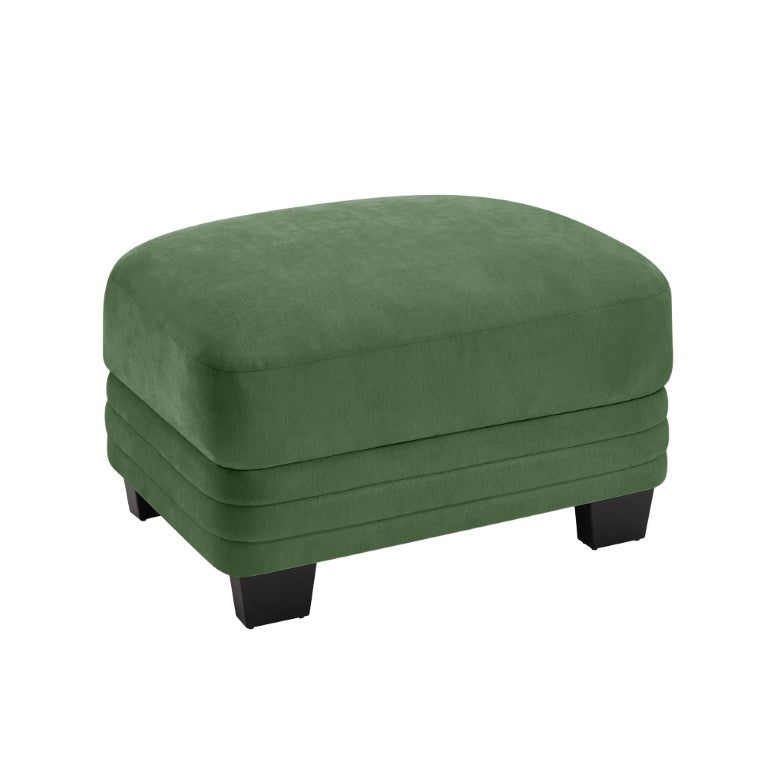 English Elm Ottoman Chenille Modular Sectional Cloud Cushion Curved Backrest Contemporary Lounge Green W5656P535123